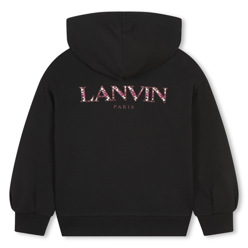 Embroidered zip-up sweatshirt LANVIN 
                        GIRL