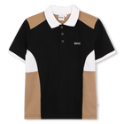 Short-sleeved polo shirt, BLACK, hi-res