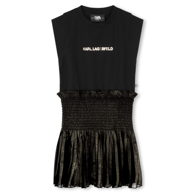 Multimaterial dress KARL LAGERFELD KIDS GIRL