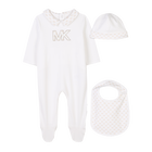 Cotton pyjamas, hat and bib, OFFWHITE, hi-res