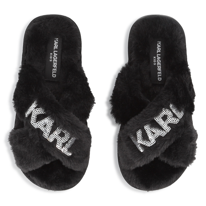 Slippers with crossed straps KARL LAGERFELD KIDS 
                        GIRL