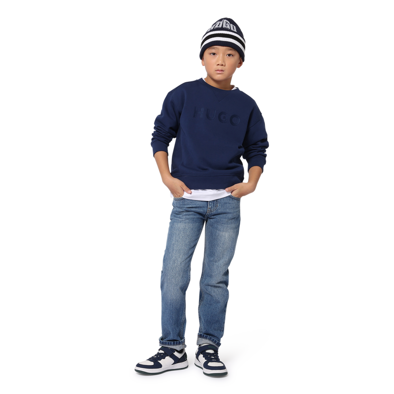 Straight-Cut Cotton Jeans HUGO 
                        BOY