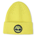 Knitted badge hat with logo, NEON YELLOW, hi-res