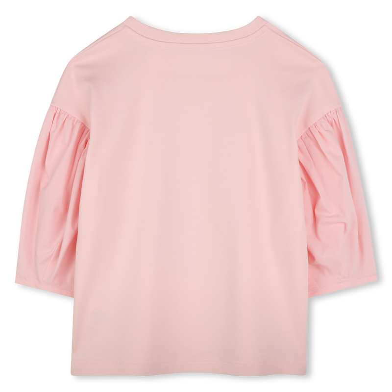 Bi-material T-shirt with print KENZO KIDS 
                        GIRL