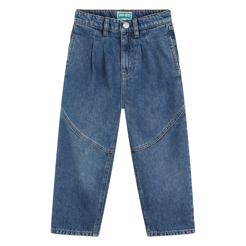 Pleated panelled jeans KENZO KIDS 
                        GIRL
