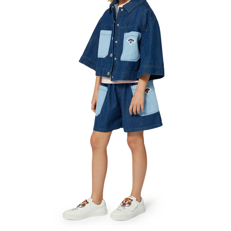 Leather hook-and-loop trainers