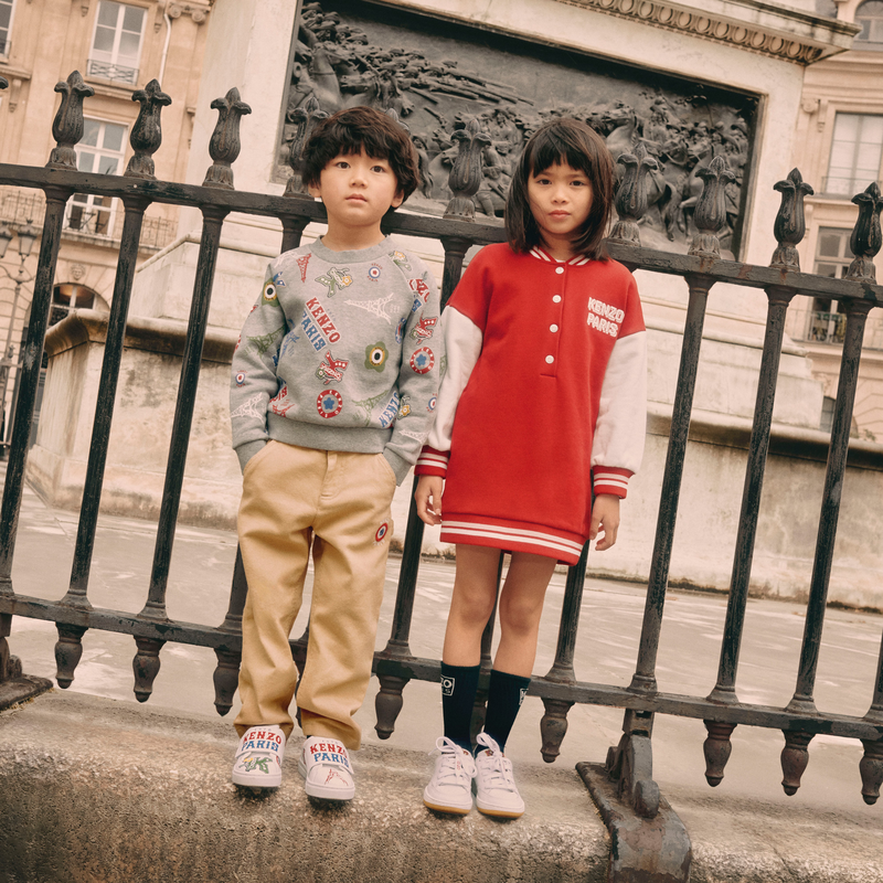 Embroidered fleece dress KENZO KIDS 
                        GIRL