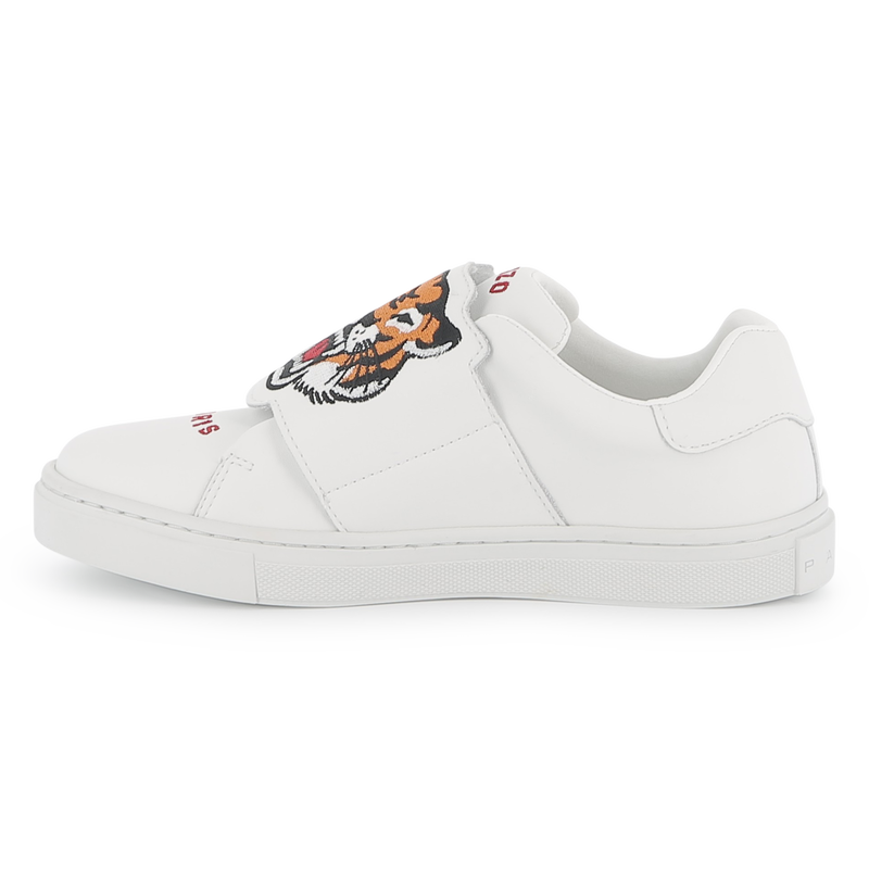 Leather hook-and-loop trainers