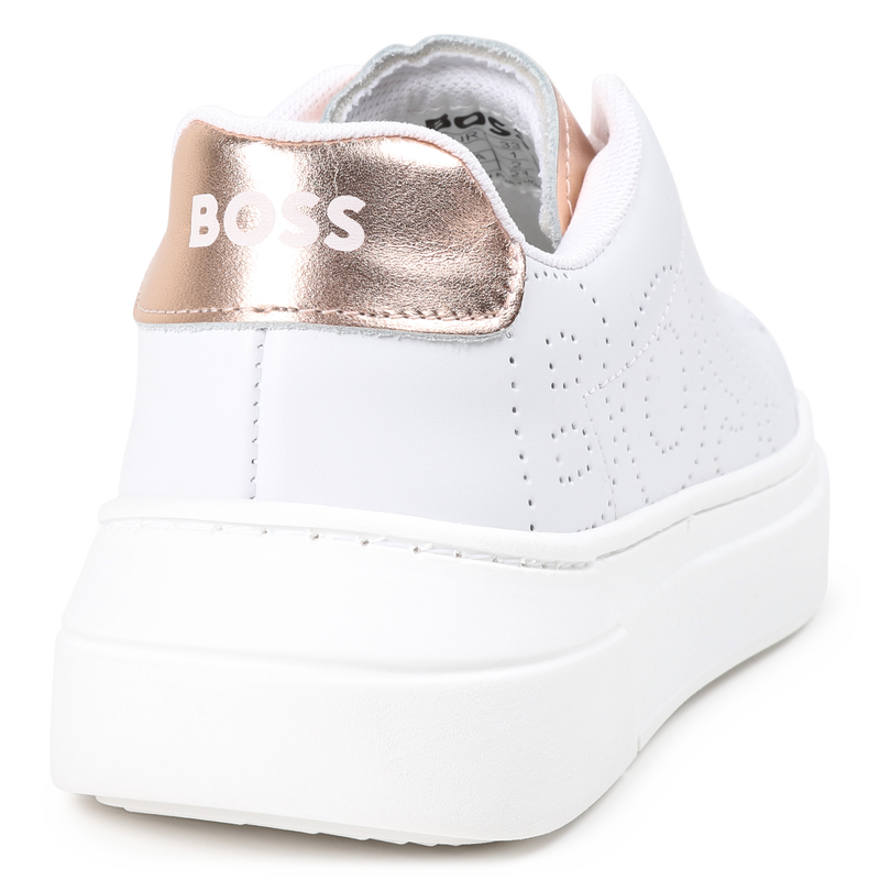 Lace-up leather trainers