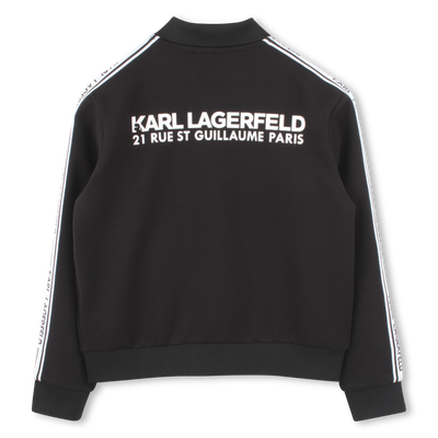 Zipped cardigan with pockets KARL LAGERFELD KIDS BOY