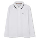Long-sleeved polo shirt, WHITE, hi-res