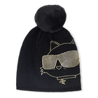 Knitted hat with pompom KARL LAGERFELD KIDS 
                    GIRL