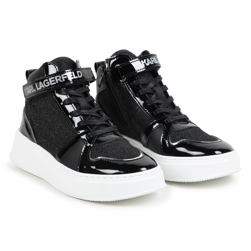 Leather high-top trainers KARL LAGERFELD KIDS 
                        GIRL