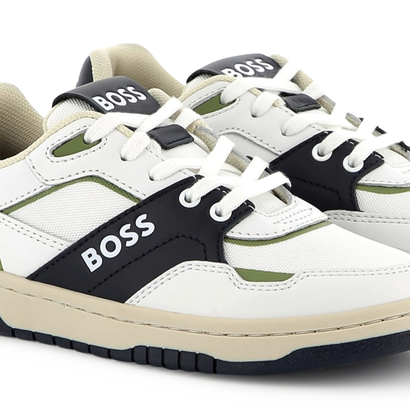 Dual-fabric lace-up trainers BOSS 
                        BOY