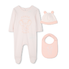 Cotton pyjamas, hat and bib, DELICACY, hi-res