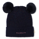 Double pompom beanie, NAVY, hi-res