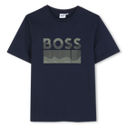 Short-sleeved t-shirt, NAVY, hi-res