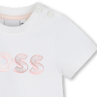 T-shirt with shiny print BOSS 
                    GIRL