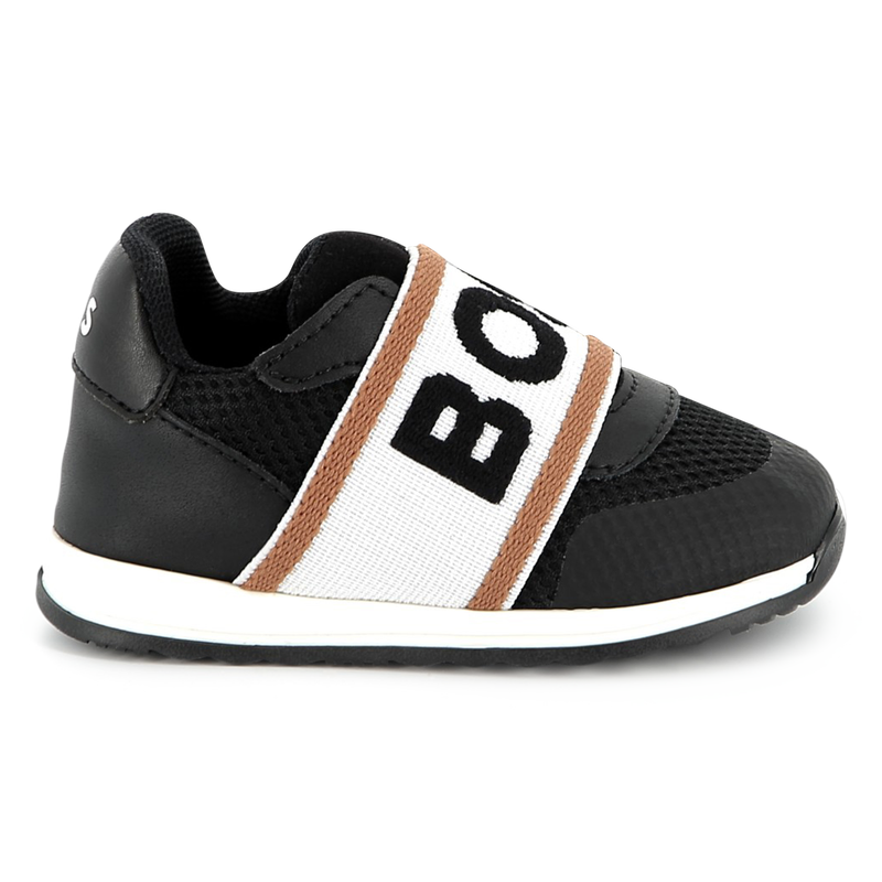 Leather and mesh trainers BOSS 
                        BOY