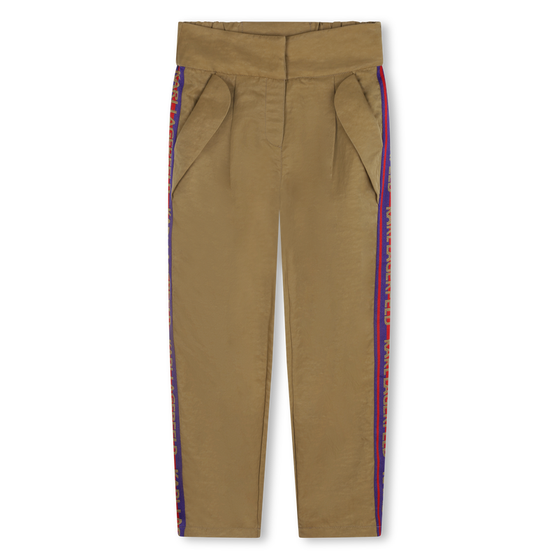 Trousers with striped trim KARL LAGERFELD KIDS 
                        GIRL