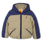 Water-repellent hooded down jacket, KHAKI, hi-res