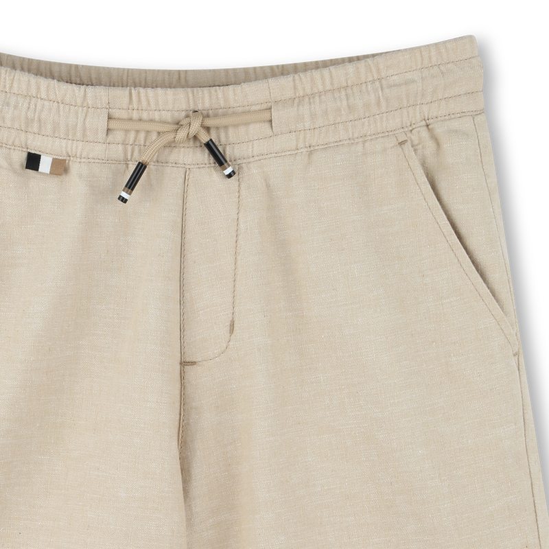 Cotton &amp; linen Bermuda shorts