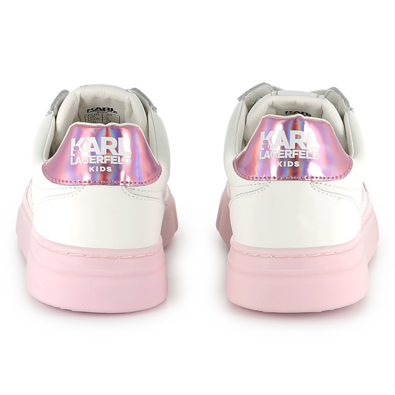 Lace-up leather trainers KARL LAGERFELD KIDS 
                        GIRL