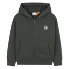 Hooded jogging cardigan, GREEN, hi-res