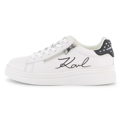 COWHIDE LEATHER TRAINERS KARL LAGERFELD KIDS GIRL