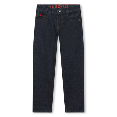 Straight-Cut Cotton Jeans HUGO BOY