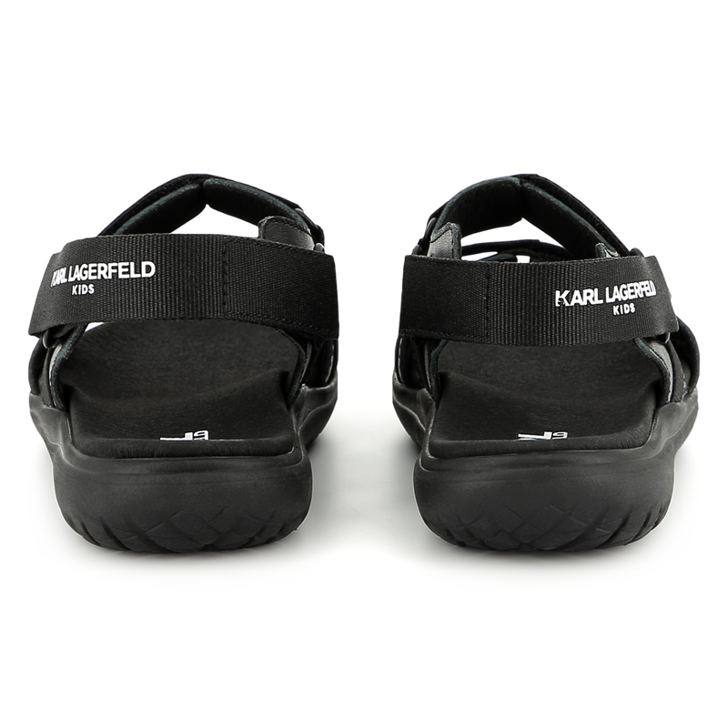 Hook-and-loop leather sandals KARL LAGERFELD KIDS 
                        BOY