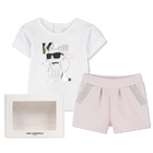 Shorts and T-shirt set KARL LAGERFELD KIDS 
                    GIRL