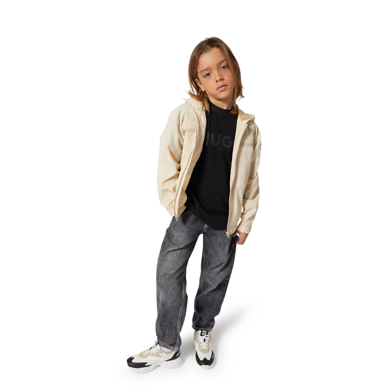 Bi-material lace-up trainers HUGO 
                        BOY