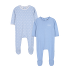Set of two cotton pajamas, PALE BLUE, hi-res