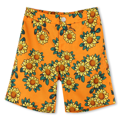 Cotton satin Bermuda shorts KENZO KIDS BOY