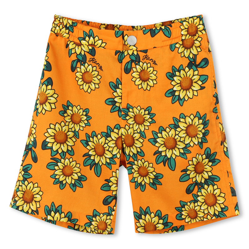 Cotton satin Bermuda shorts KENZO KIDS 
                        BOY