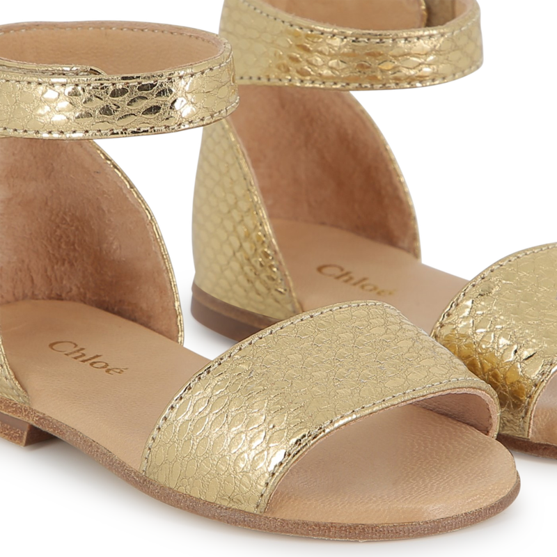 Leather sandals with straps CHLOE 
                        GIRL