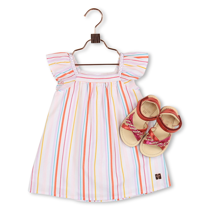 Leather hook-and-loop sandals