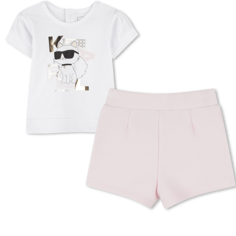 Shorts and T-shirt set KARL LAGERFELD KIDS 
                        GIRL