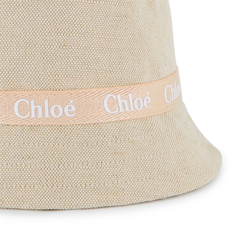 Jute and cotton logo sun hat CHLOE 
                        GIRL