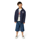 Printed denim Bermuda shorts KENZO KIDS 
                    BOY