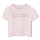 Cropped cotton T-shirt MICHAEL KORS 
                    GIRL