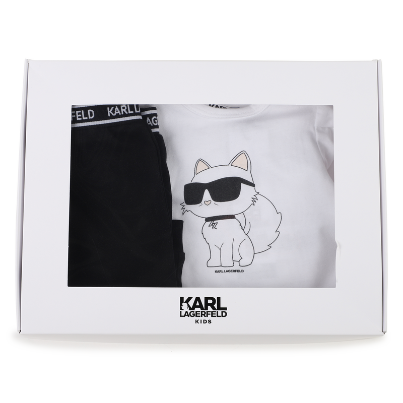 Cotton T-shirt and leggings KARL LAGERFELD KIDS 
                        GIRL