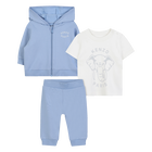 T-shirt + cardigan + pants set, PALE BLUE, hi-res