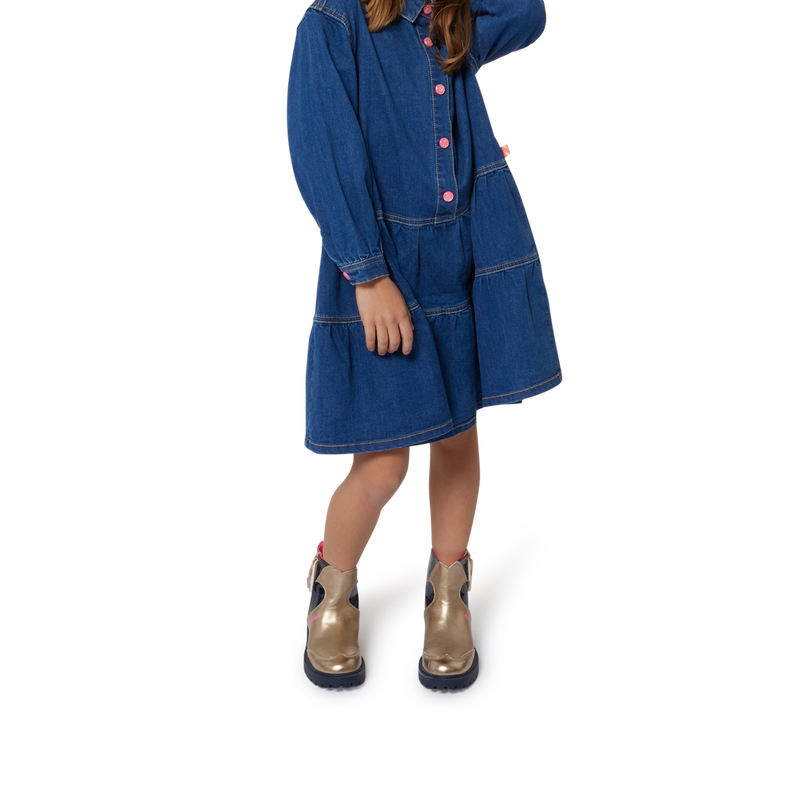 Denim shirt-collar dress BILLIEBLUSH 
                        GIRL