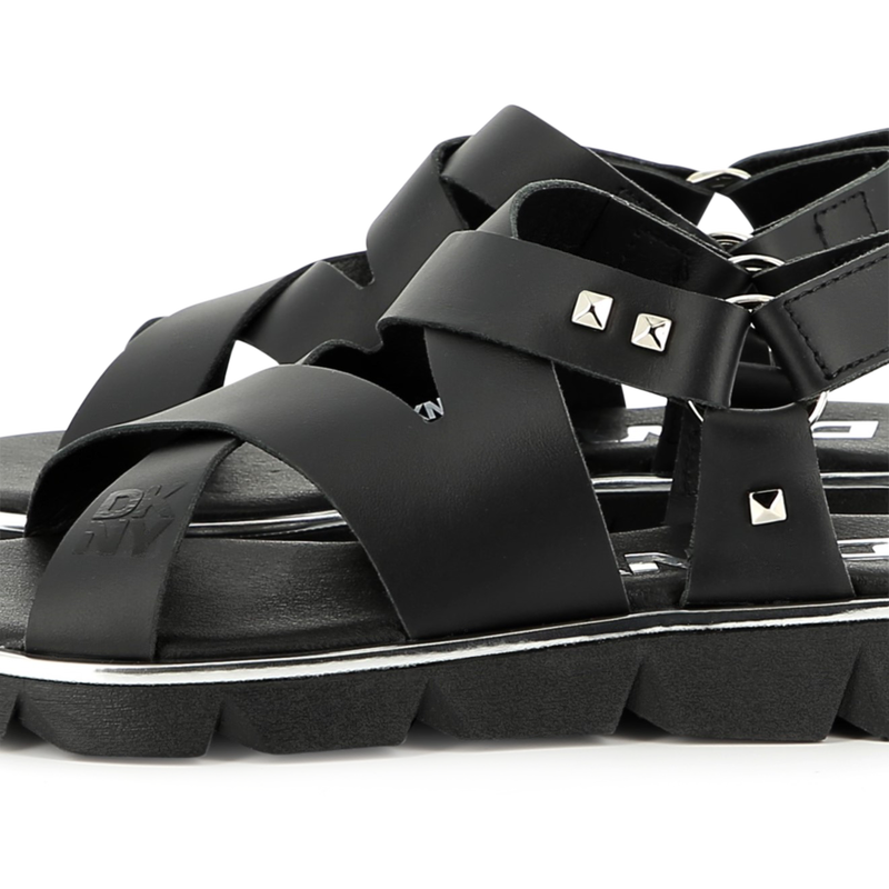Leather hook-and-loop sandals DKNY 
                        GIRL