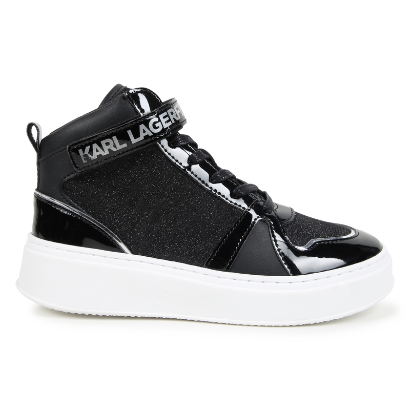 Leather high-top trainers KARL LAGERFELD KIDS 
                        GIRL