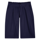 Plain cotton Bermuda shorts, NAVY, hi-res