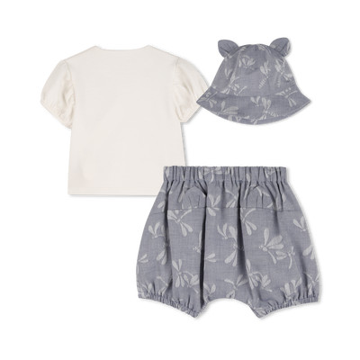 T-SHIRT, BUCKET HAT AND BIB SET KENZO KIDS GIRL