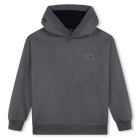 Hooded cotton sweatshirt, CHARCOAL GREY, hi-res